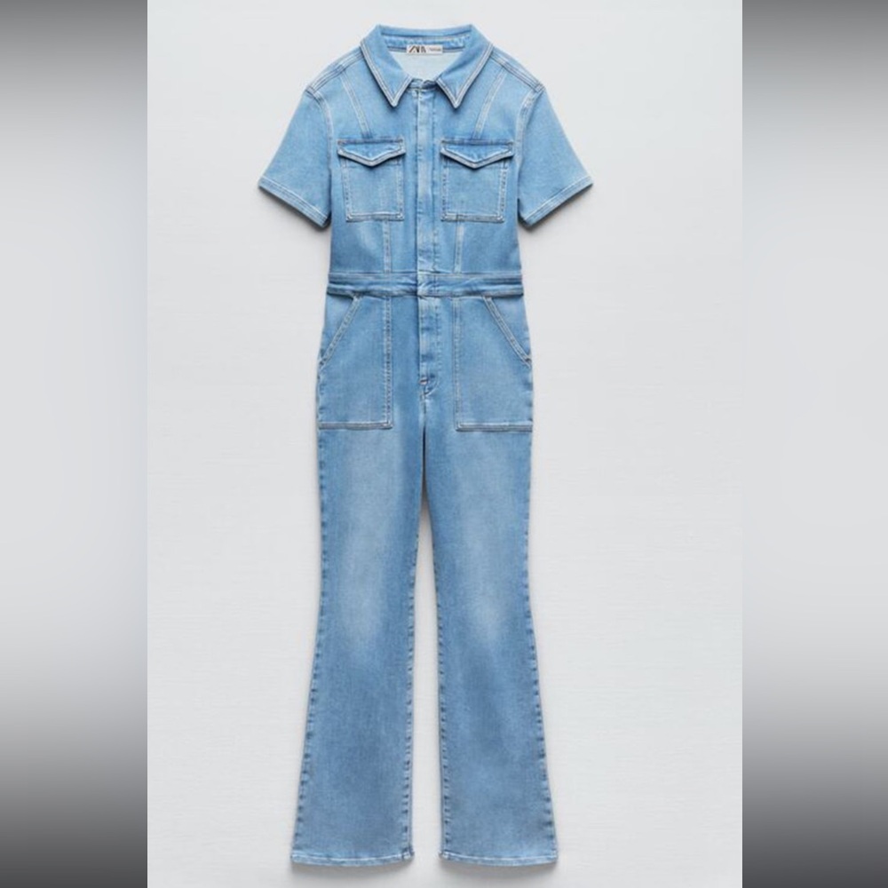 Zara X Good American ZW Sculpting Denim Jumpsuit